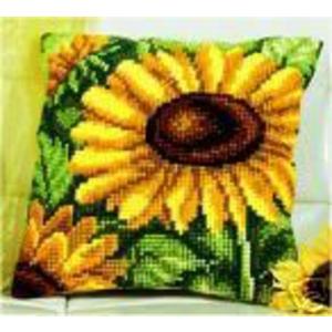 Single Sunflower Chunky Cross Stitch Cushion Front Kit